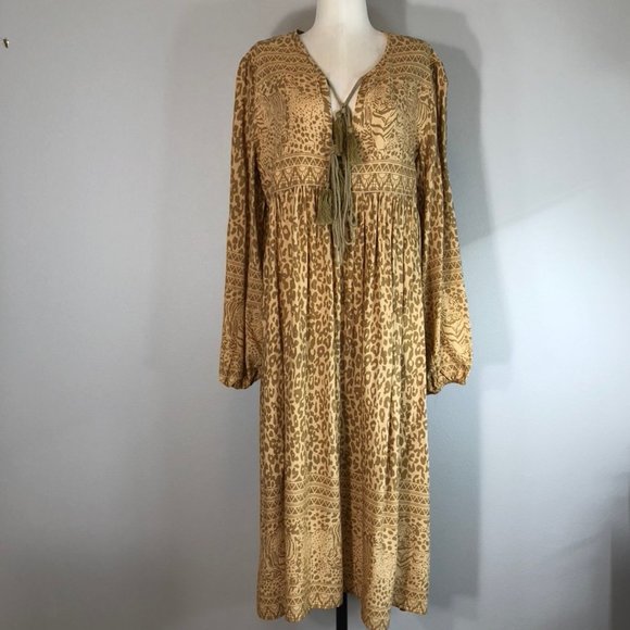 R. Vivimos Tiger and Leopard Print Maxi Dress NWT